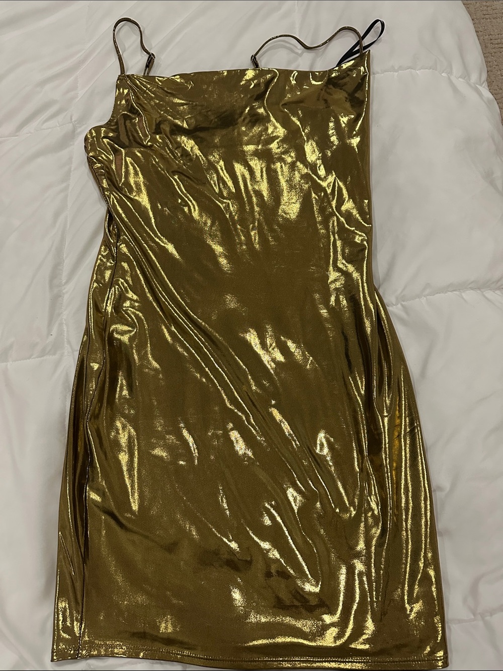 Forever 21 Metallic Gold Mini Slip Dress
